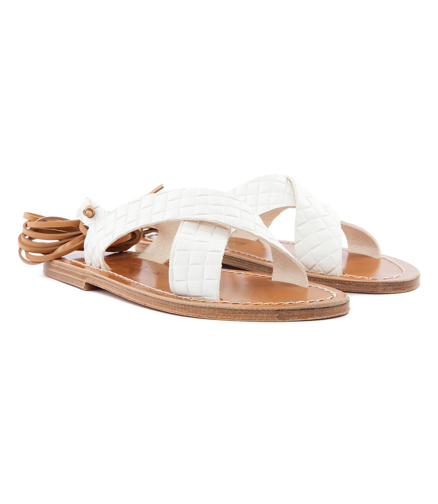 PATMOS CRISSCROSS SANDALS FT ANKLE TIES WHITE