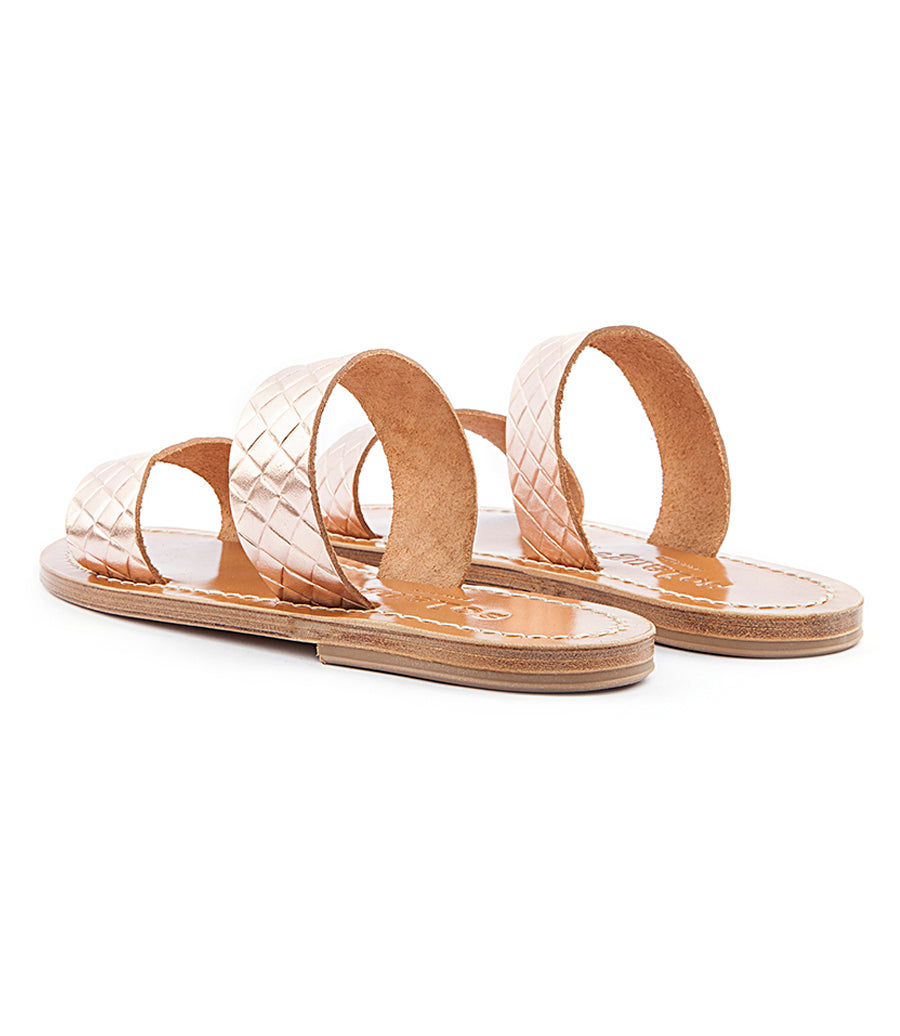 ANDROS FLAT SANDALS IN TEXTURED LEATHER