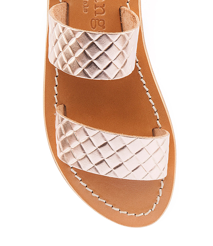 ANDROS FLAT SANDALS IN TEXTURED LEATHER