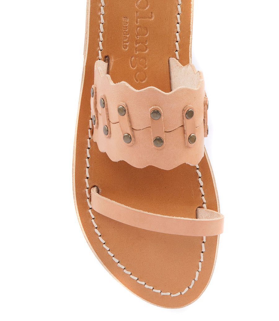 KYMA SCALLOPED FLAT SANDALS FT TRUCK DETAILING NATURAL