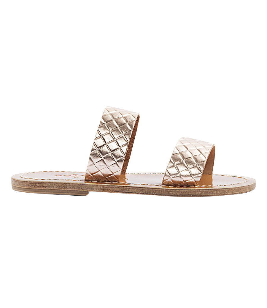 ANDROS FLAT SANDALS IN TEXTURED LEATHER