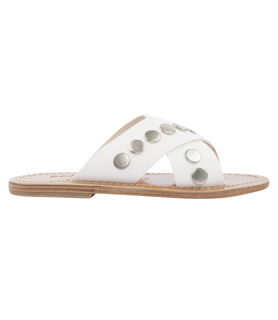 ARIS STUDS SANDALS FT WIDE CRISSCROSS SUPPORT STAPS WHITE