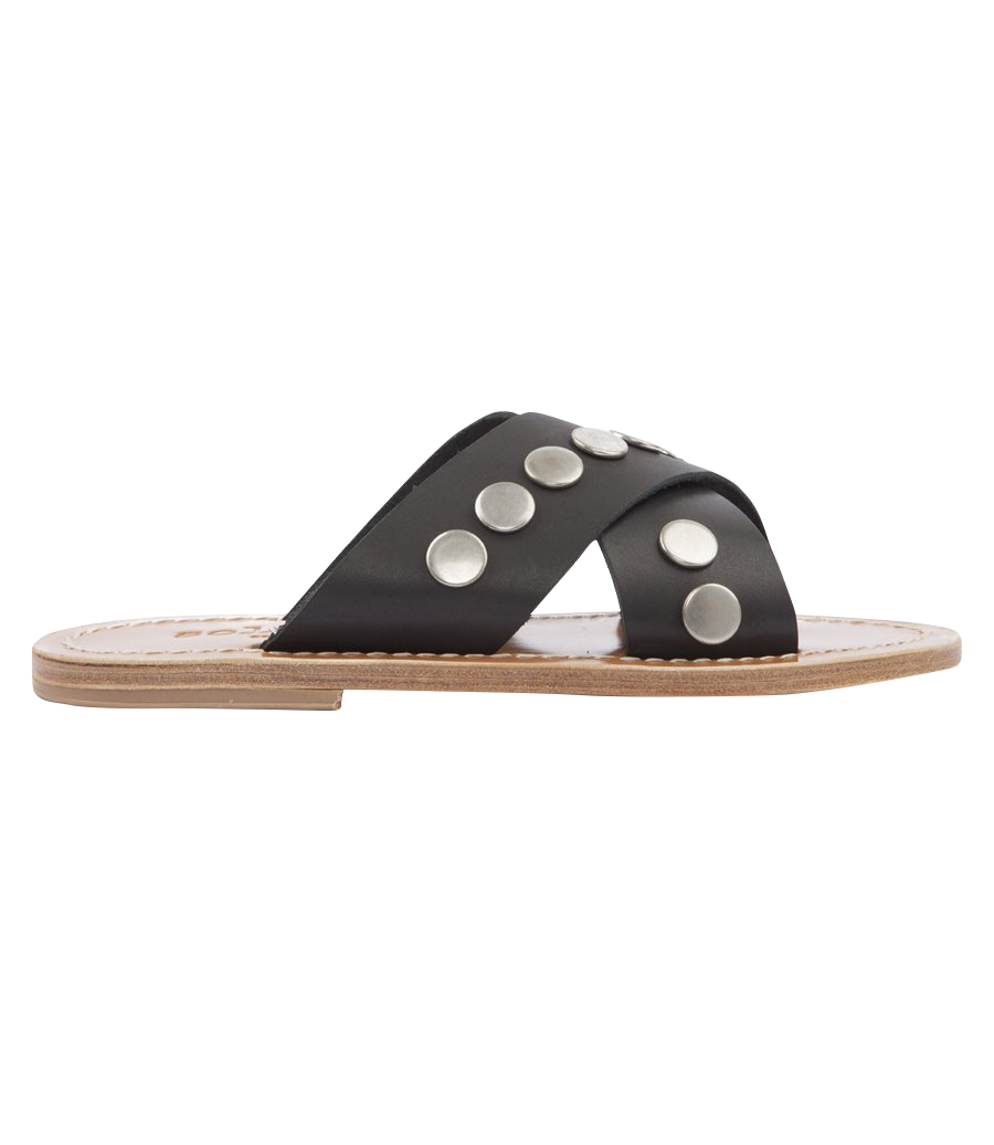 ARIS STUDS SANDALS FT WIDE CRISSCROSS SUPPORT STAPS BLACK