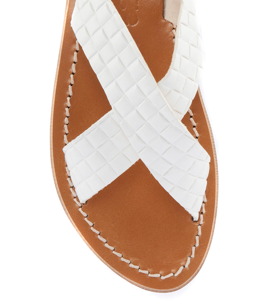 PATMOS CRISSCROSS SANDALS FT ANKLE TIES WHITE