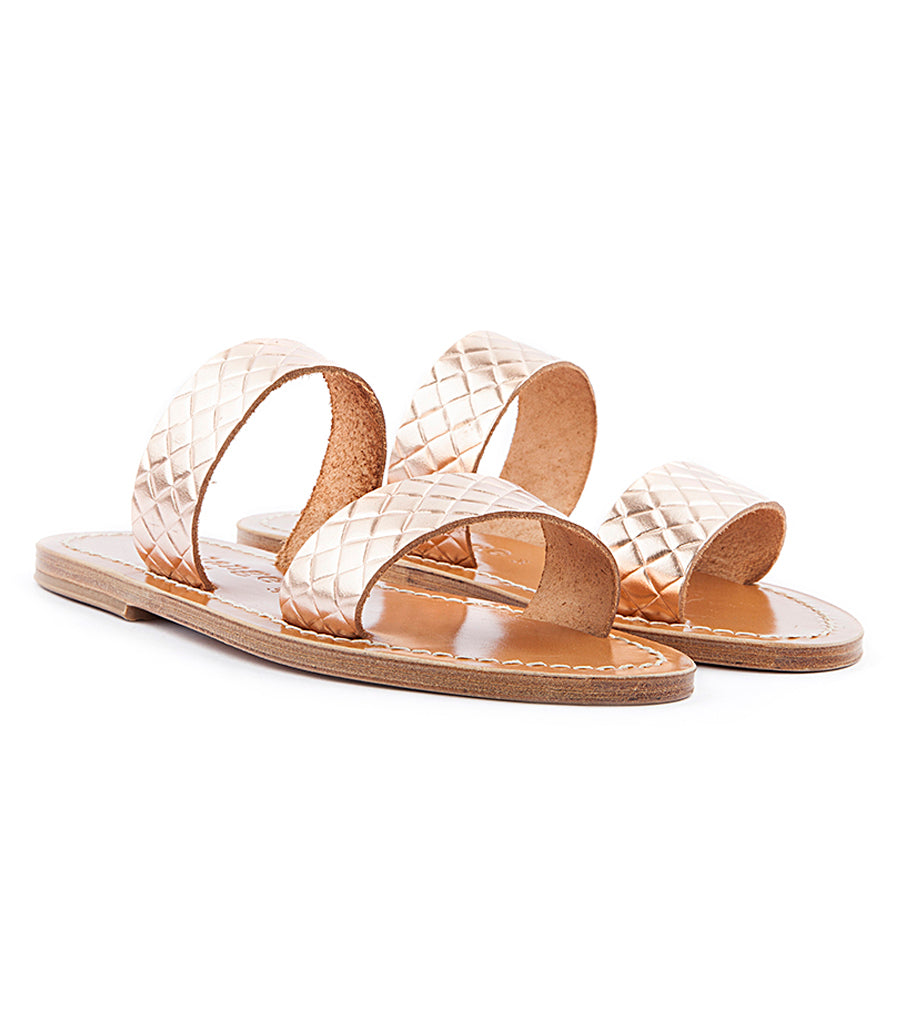 ANDROS FLAT SANDALS IN TEXTURED LEATHER