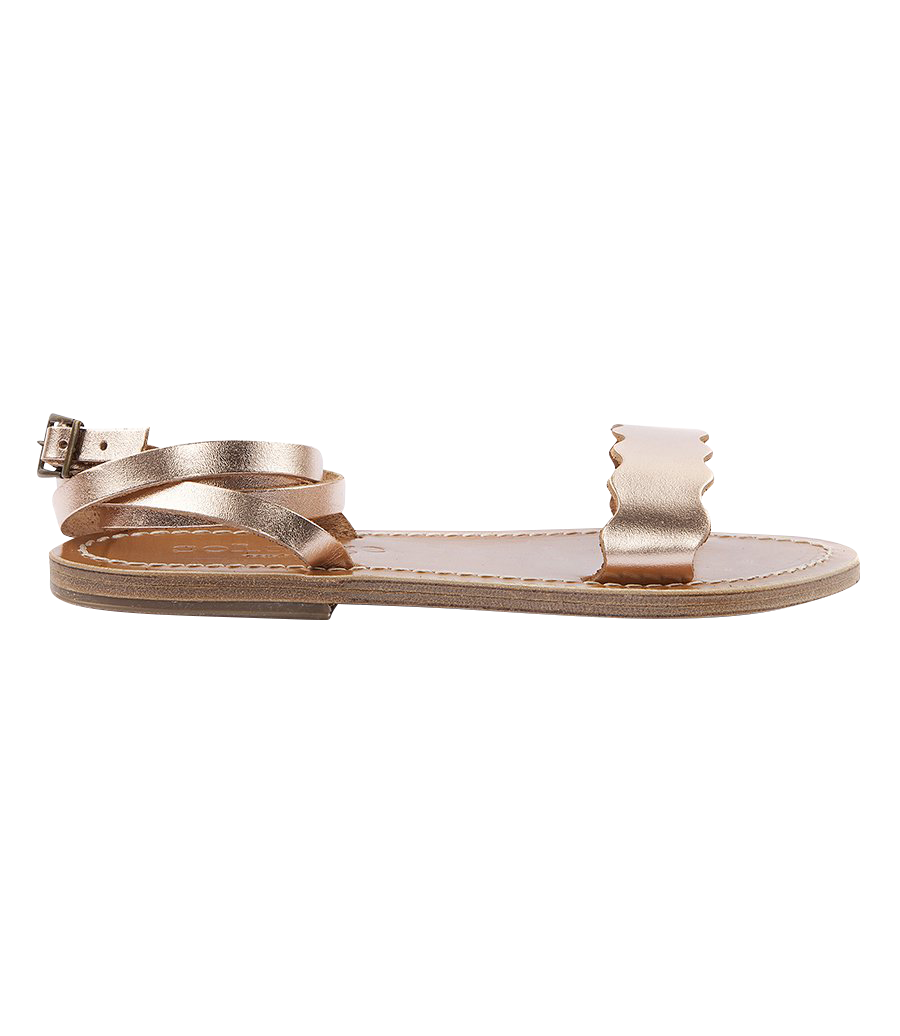 AELIA FLAT SANDALS WITH ANKLE BUCKLE FASTENING ROSE GOLD