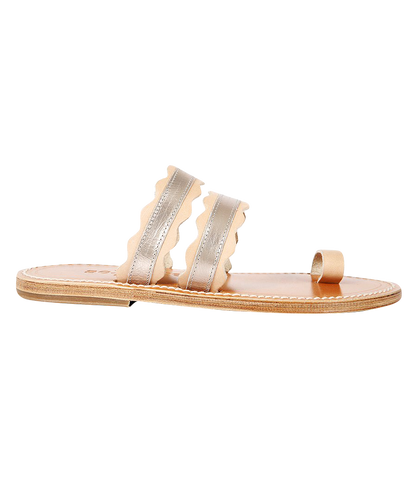 AELIA FLAT SANDALS WITH ANKLE BUCKLE FASTENING ROSE GOLD