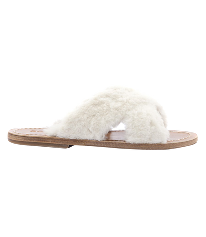 ARIS SANDALS IN TEXTURED LEATHER FT WIDE CRISSCROSS STRAPS WHITE